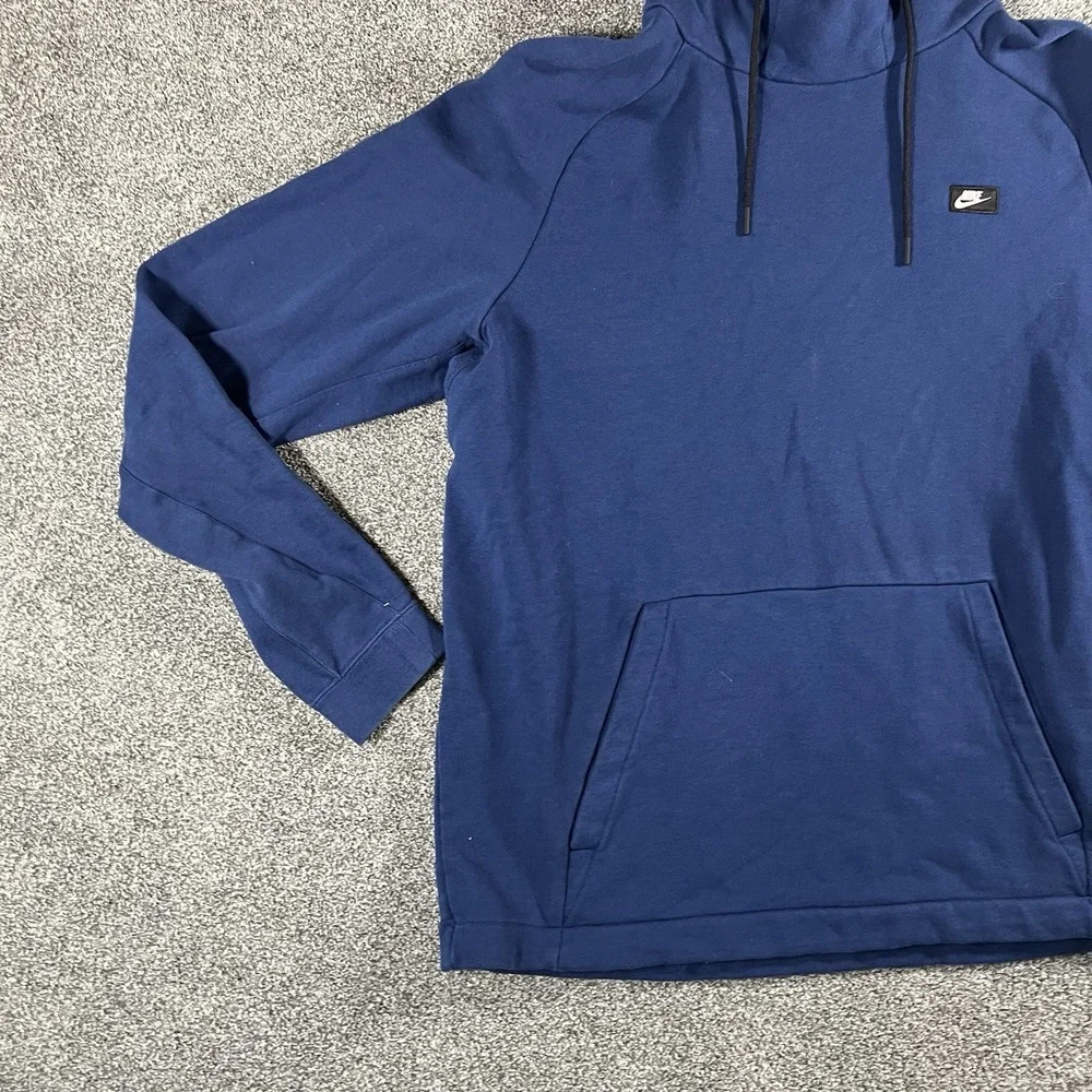 Nike Sportswear Pullover Hoodie Blue Fleece Kangaroo Pocket Men's XL